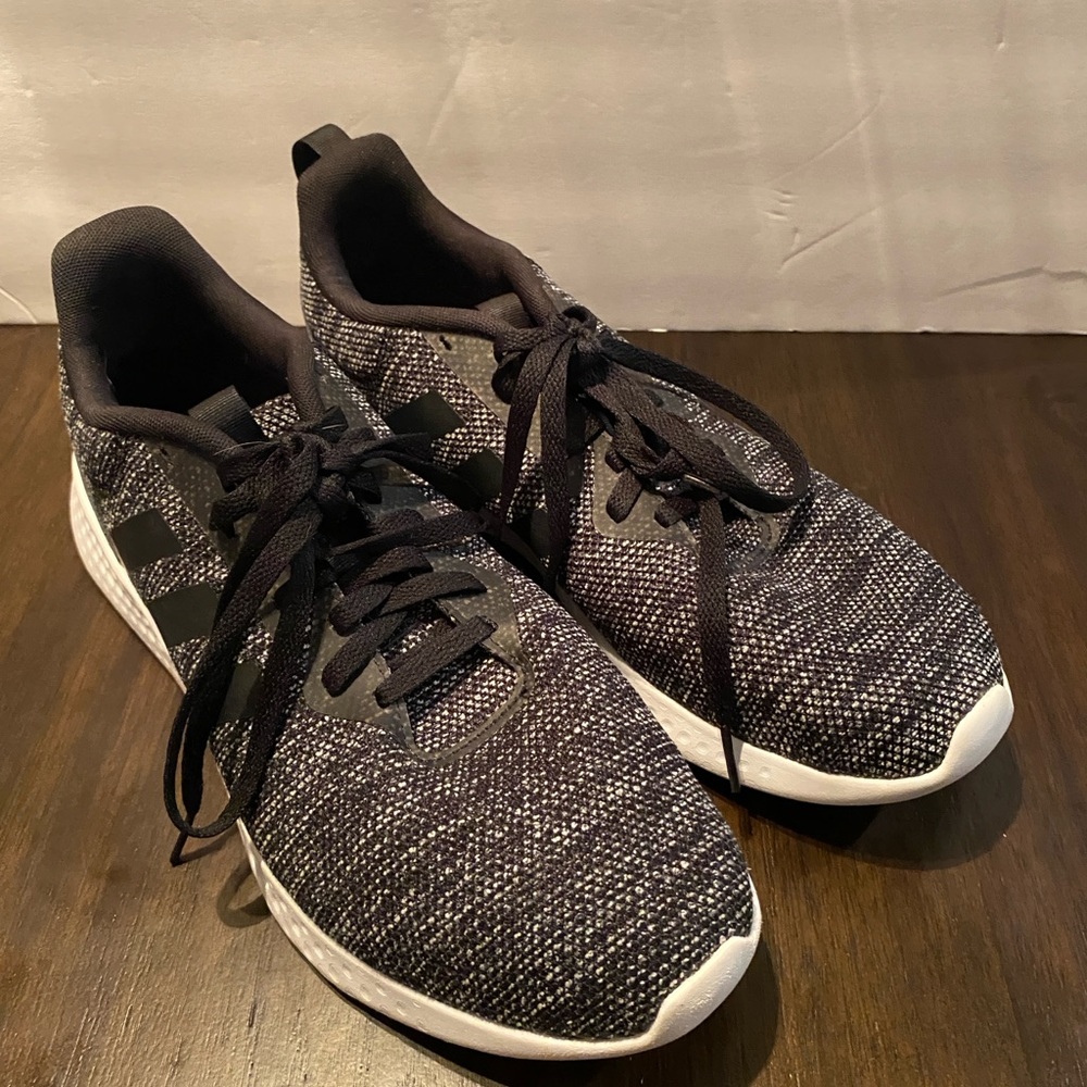 Adidas Puremotion Cloudfoam Comfort Men's Black and White Knit Sneakers